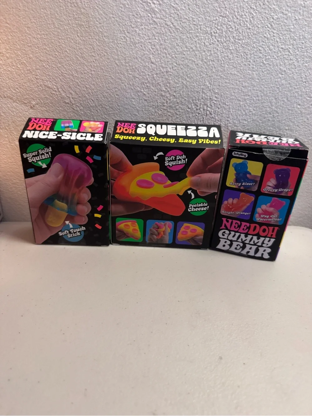 Nee Doh Squeezza & Gummy Series Sensory Toy Set — Purple & Pink